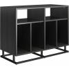 imageNovogratz Regal Double Wide Record StationAccent Cabinet Black Oak