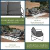 imageNovogratz Wrenn 4Piece Sling and Cushion Conversation Set by The Spanish GreenCharcoal