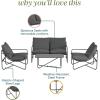imageNovogratz Wrenn 4Piece Sling and Cushion Conversation Set by The Spanish GreenCharcoal
