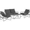 imageNovogratz Wrenn 4Piece Sling and Cushion Conversation Set by The Spanish GreenCharcoal
