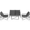 imageNovogratz Wrenn 4Piece Sling and Cushion Conversation Set by The Spanish GreenCharcoal