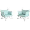 imageNovogratz 88061CWGE Poolside Gossip Collection Teddi Outdoor 2Piece Charcoal PatioLoungeChairsAqua Haze
