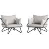 imageNovogratz 88061CWGE Poolside Gossip Collection Teddi Outdoor 2Piece Charcoal PatioLoungeChairsCharcoal