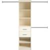 imageNovogratz Kelly 5 Shelf  2 Drawer Closet Organizer with 3 Adjustable Hanging Rods Ivory Oak