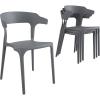 imageNovogratz Poolside Collection Felix Stacking Dining Chairs IndoorOutdoor 4Pack French BlueCharcoal
