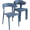 imageNovogratz Poolside Collection Felix Stacking Dining Chairs IndoorOutdoor 4Pack French BlueFrench Blue