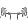 imageNovogratz Poolside Gossip Marilyn 3 Piece Resin Weave Chat Set Charcoal