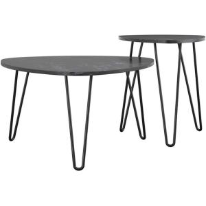 imageNovogratz Athena Nesting Tables Black Faux MarbleBlack Marble
