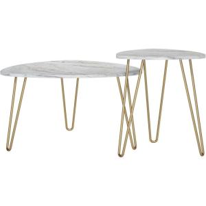 imageNovogratz Athena Nesting Tables Black Faux MarbleWhite Marble