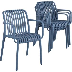imageNovogratz Bennett Stacking Chairs by The 4 Pack French Blue