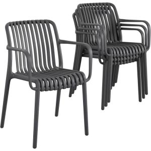 imageNovogratz Bennett Stacking Dining Chairs by The 4 Pack Charcoal