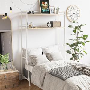 imageNovogratz Beverly OverTheBed Storage for Twin ampamp XL Twin Beds Blonde OakWhite