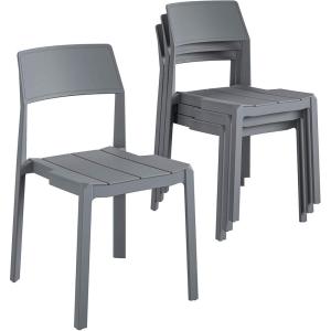 imageNovogratz Chandler Dining Chairs IndoorOutdoor 4Pack French BlueCharcoal