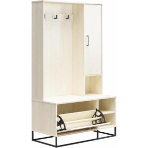 imageNovogratz Kelly Hall Tree with Bench and Shoe Storage Ivory Oak