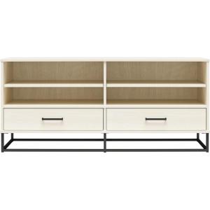 imageNovogratz Kelly TV Stand with Drawers for TVs up to 55quot Ivory Oak