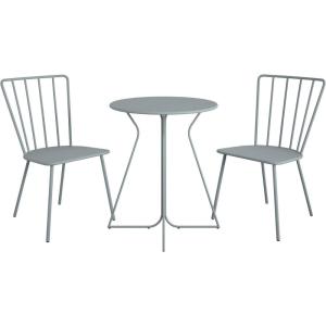 imageNovogratz Poolside Gossip Collection Heidi OutdoorIndoor 3 Piece Bistro Set Light GrayLight Gray