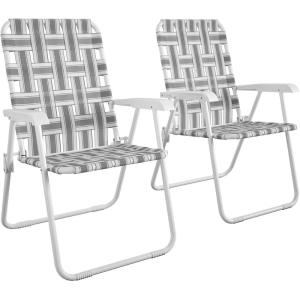 imageNovogratz Poolside Gossip Priscilla Folding Chairs 2Pack YellowGrey