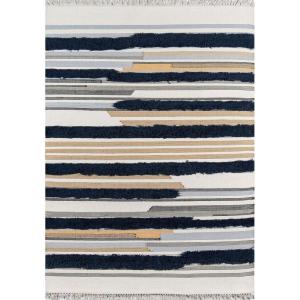 imageNovogratz by Momeni Indio Feliz Hand Woven Wool Area Rug Mustard 2 X 3Navy