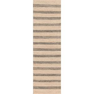 imageNovogratz by Momeni MONTAMTK1NVY5070 Montauk 100 Jute Hand Woven Indoor Area Rug 50quot x 70quot Navy BlueCharcoal