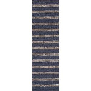 imageNovogratz by Momeni MONTAMTK1NVY5070 Montauk 100 Jute Hand Woven Indoor Area Rug 50quot x 70quot Navy BlueNavy