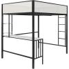imageNovogratz Axel Metal Loft Bed with Desk and Shelves Full Black and Off WhiteFull