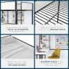 imageNovogratz Axel Metal Loft Bed with Desk and Shelves Full Black and Off WhiteFull