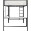 imageNovogratz Axel Metal Loft Bed with Desk and Shelves Full Black and Off WhiteFull