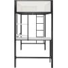 imageNovogratz Axel Metal Loft Bed with Desk and Shelves Full Black and Off WhiteTwin