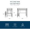 imageNovogratz Axel Metal Loft Bed with Desk and Shelves Full Black and Off WhiteTwin