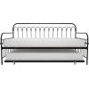 imageNovogratz Bright Pop Full Metal Daybed with Twin Trundle Bed BlackBlack