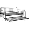 imageNovogratz Bright Pop Full Metal Daybed with Twin Trundle Bed BlackBlack