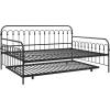imageNovogratz Bright Pop Full Metal Daybed with Twin Trundle Bed BlackBlack