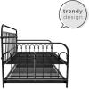 imageNovogratz Bright Pop Full Metal Daybed with Twin Trundle Bed BlackBlack