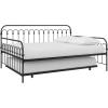 imageNovogratz Bright Pop Full Metal Daybed with Twin Trundle Bed BlackBlack