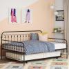 imageNovogratz Bright Pop Full Metal Daybed with Twin Trundle Bed BlackBlack