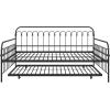 imageNovogratz Bright Pop Full Metal Daybed with Twin Trundle Bed BlackBlack