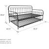 imageNovogratz Bright Pop Full Metal Daybed with Twin Trundle Bed BlackBlack