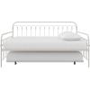 imageNovogratz Bright Pop Full Metal Daybed with Twin Trundle Bed BlackOff White