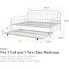imageNovogratz Bright Pop Full Metal Daybed with Twin Trundle Bed BlackOff White
