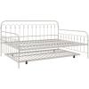 imageNovogratz Bright Pop Full Metal Daybed with Twin Trundle Bed BlackOff White