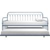imageNovogratz Bright Pop Full Metal Daybed with Twin Trundle Bed BlackStone Blue
