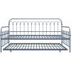 imageNovogratz Bright Pop Full Metal Daybed with Twin Trundle Bed BlackStone Blue