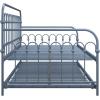 imageNovogratz Bright Pop Full Metal Daybed with Twin Trundle Bed BlackStone Blue