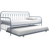imageNovogratz Bright Pop Full Metal Daybed with Twin Trundle Bed BlackStone Blue