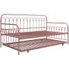 imageNovogratz Bright Pop Full Metal Daybed with Twin Trundle Bed BlackTwinTwin