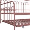 imageNovogratz Bright Pop Full Metal Daybed with Twin Trundle Bed BlackTwinTwin
