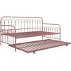 imageNovogratz Bright Pop Full Metal Daybed with Twin Trundle Bed BlackTwinTwin