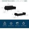 imageNovogratz Brittany 815quot Futon Sofa Bed and Couch Sleeper Ivory BoucleBlack