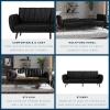 imageNovogratz Brittany 815quot Futon Sofa Bed and Couch Sleeper Ivory BoucleBlack