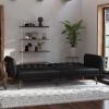 imageNovogratz Brittany 815quot Futon Sofa Bed and Couch Sleeper Ivory BoucleBlack